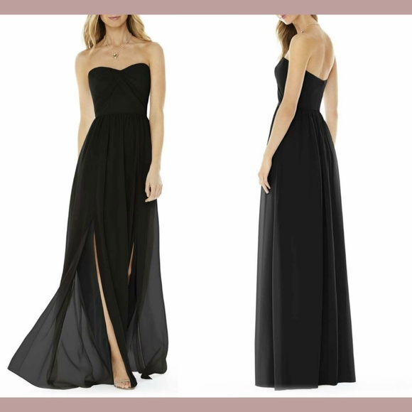 NEW Social Bridesmaids [ 8 ]‎ Strapless Georgette '8159' A-Line Gown - Picture 1 of 12
